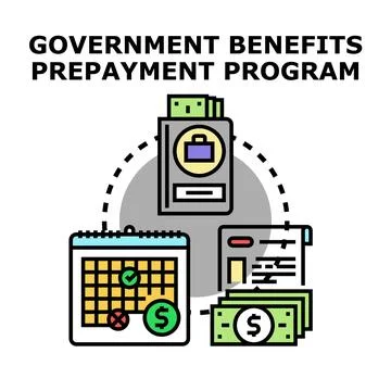 Government benefits prepayment program financial planning Stock Illustration