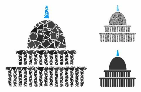 Government building Composition Icon of Irregular Items Ilustración de archivo
