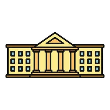 Government building concept icon representing law and education Ilustración de archivo