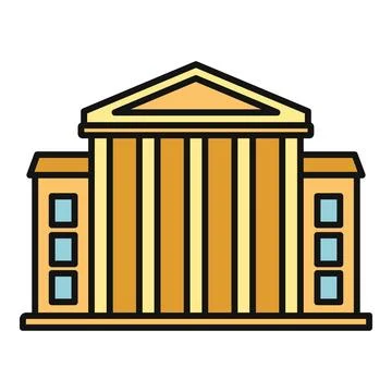 Government building courthouse vector icon illustration Stock Illustration