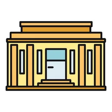 Government building facade with columns representing authority and law Ilustración de archivo