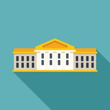 Government building facade featuring columns and windows Ilustración de archivo