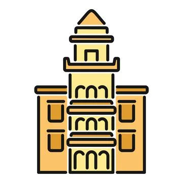 Government building icon representing administration and justice Ilustración de archivo