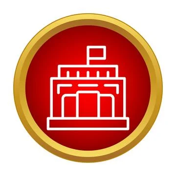 Government building icon representing state politics and administration Ilustración de archivo