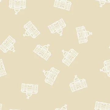Government building line seamless pattern Stock Illustration