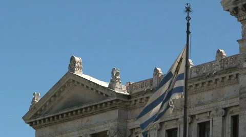 Government building, Montevideo, Uruguay Stock Footage