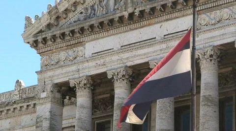Government building, Montevideo, Uruguay Stock Footage