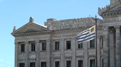 Government building, Montevideo, Uruguay Stock Footage
