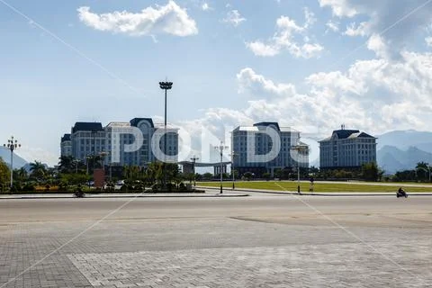 Government buildings and the People's Square Stock Photos