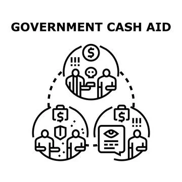 Government cash aid program risks concept Stock Illustration