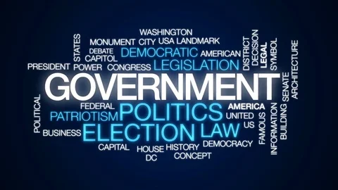 Government computing animated word cloud, text design animation. Stock Footage 77436456