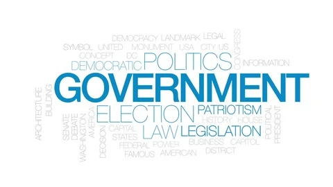 Government computing animated word cloud, text design animation. Kinetic Stock Footage 77816938