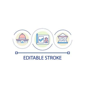 Government construction program loop concept icon イラスト素材