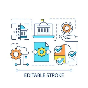 Government digitization concept icon 스톡 일러스트