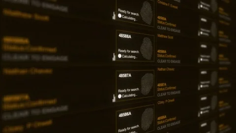 Government Fingerprint Database interface ALT Stock Footage 70800498