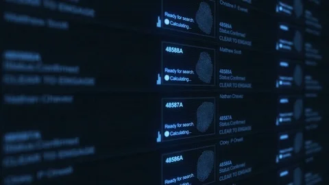 Government Fingerprint Database interface Stock Footage 70800775