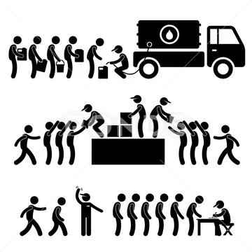 Government Helping Citizen Water Food Stock Supply Community Relief Support Stic Stock Illustration