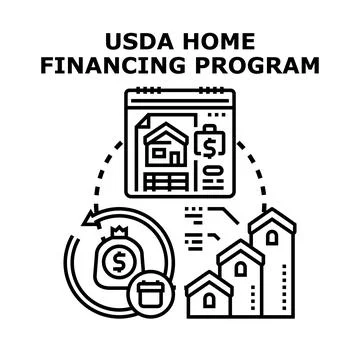 Government home financing program assisting rural development Stock Illustration