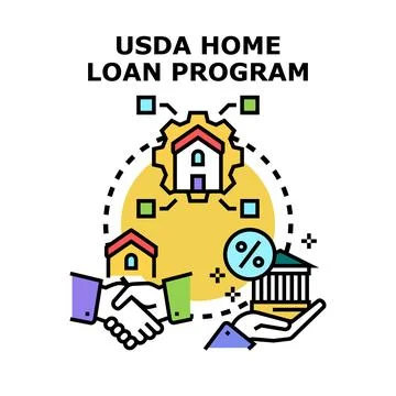 Government home loan program financing housing concept Illustrazione stock