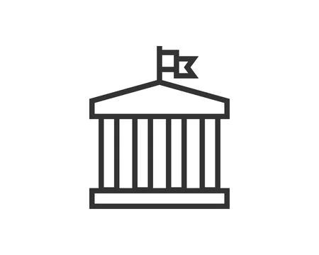 Government icon vector. Building construction symbol. Architecture residental Ilustración de archivo