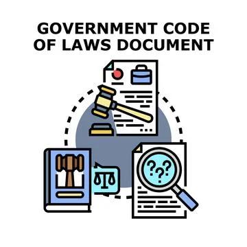 Government laws code document legal administration system イラスト素材