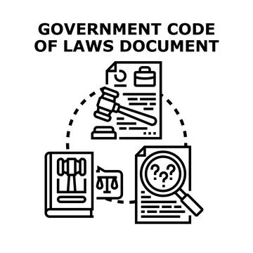 Government laws code document legal administration system 스톡 일러스트
