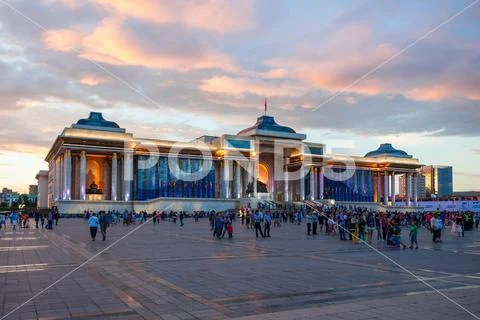 Government Palace in Ulaanbaatar Stock Photos