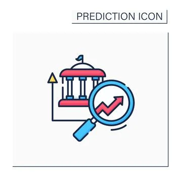 Government predictive analytics color icon Illustrazione stock
