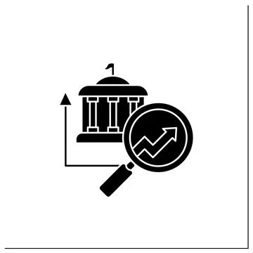 Government predictive analytics glyph icon Illustrazione stock
