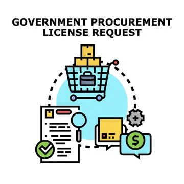 Government procurement license request process vector Stock Illustration