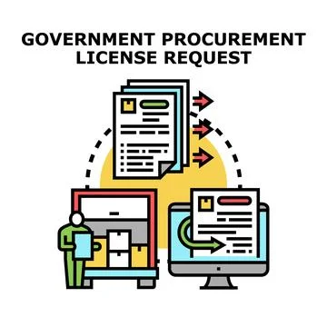 Government procurement license request process concept Stock Illustration