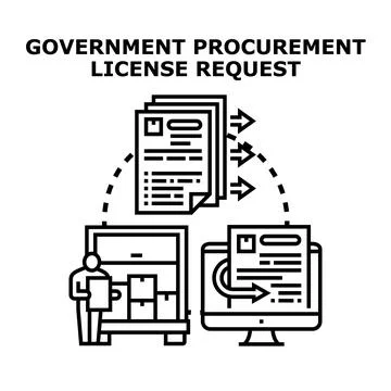 Government procurement license request process concept Stock Illustration