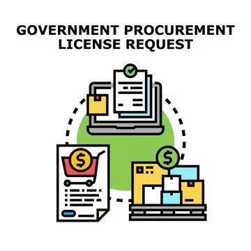 Government procurement licensing request for supplies and services Stockillustratie