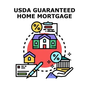 Government program guaranteeing buying dwelling finance support 스톡 일러스트