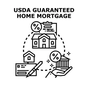 Government program guaranteeing buying dwelling finance support Stock Illustration