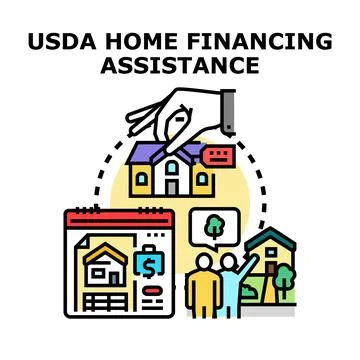 Government program offering home financing assistance to people Stock Illustration