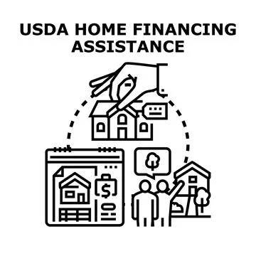 Government program offering home financing assistance to people Stock Illustration