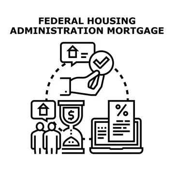 Government program supporting housing mortgage agreement process Stock Illustration