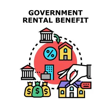 Government providing rental benefit program for housing assistance Stock Illustration