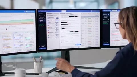 Government Records Manager Efficiently Reviews FOIA Requests Stock Footage 345855807