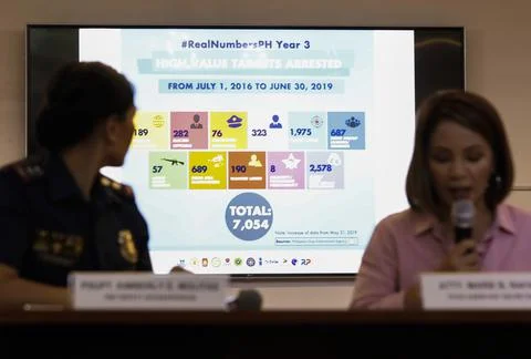 Government resource persons present data on Philippines war on drugs, Manila - 1 Stock Photos