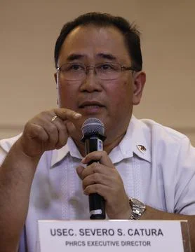 Government resource persons present data on Philippines war on drugs, Manila - 1 Stock Photos