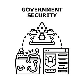 Government security preventing cyber attack and data breach Illustrazione stock