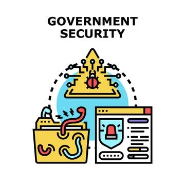 Government security preventing cyber attack and data breach Stock Illustration