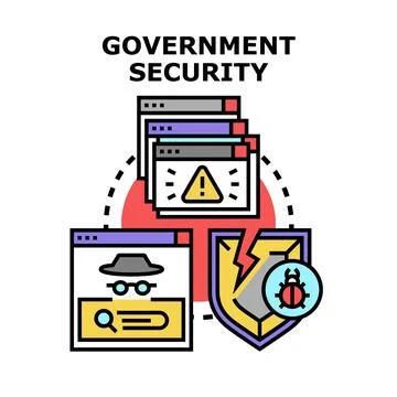 Government security protecting data from cyber threats Stock Illustration