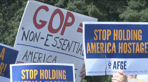 Government Shutdown Rally  Video stock 30953253