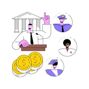 Government spending abstract concept vector illustration. Stock Illustration