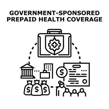 Government sponsored health coverage program providing public financing Stock Illustration