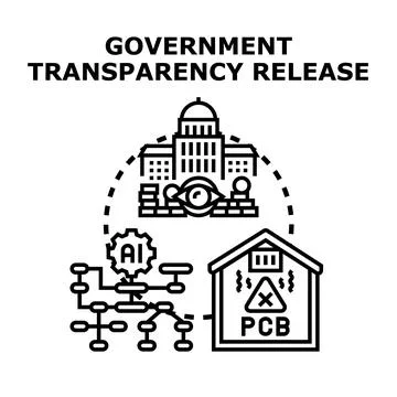 Government transparency release concept with data analysis Stock Illustration