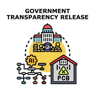 Government transparency release concept with data analysis Stock Illustration